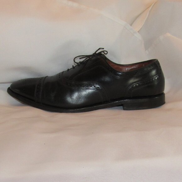 Allen Edmonds Strand Cap Toe Oxford Sze 14D Black Brogue Dress Shoes Made in USA - Picture 6 of 15